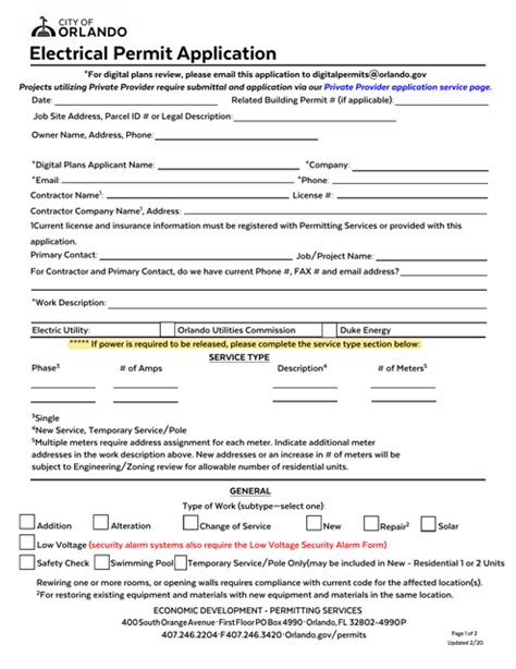 city of orlando electrical permit application.